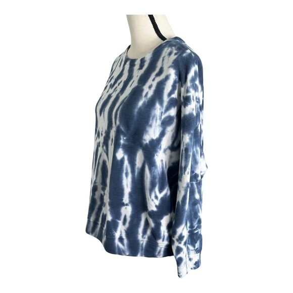 BANANA REPUBLIC Blue & White TIE-DYE Long‎ Sleeve OVERSIZED Sweatshirt Medium - Picture 4 of 13